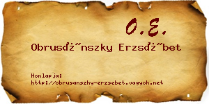 Obrusánszky Erzsébet névjegykártya