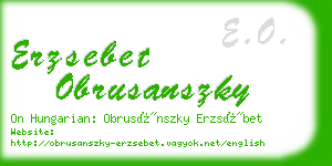 erzsebet obrusanszky business card
